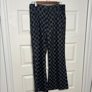 Elegant Checkered Black and Gray Women's Trousers